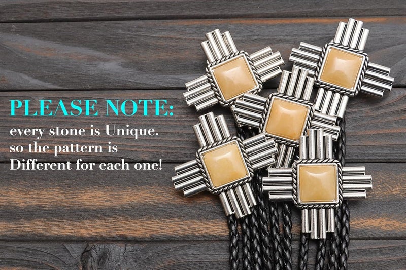 Wentur Stone Bolo Ties for Men Western - Vintage Cowboy Bolo Tie for Women Western Costume Accessories - Image 5